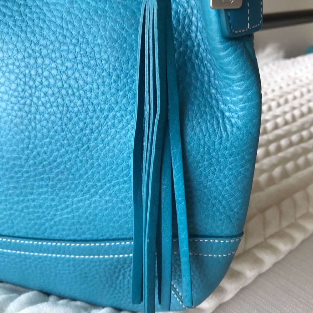Coach Vintage Legacy Leather Slim Duffle Shoulder Crossbody Purse Blue 1427 Y2K - Picture 8 of 16